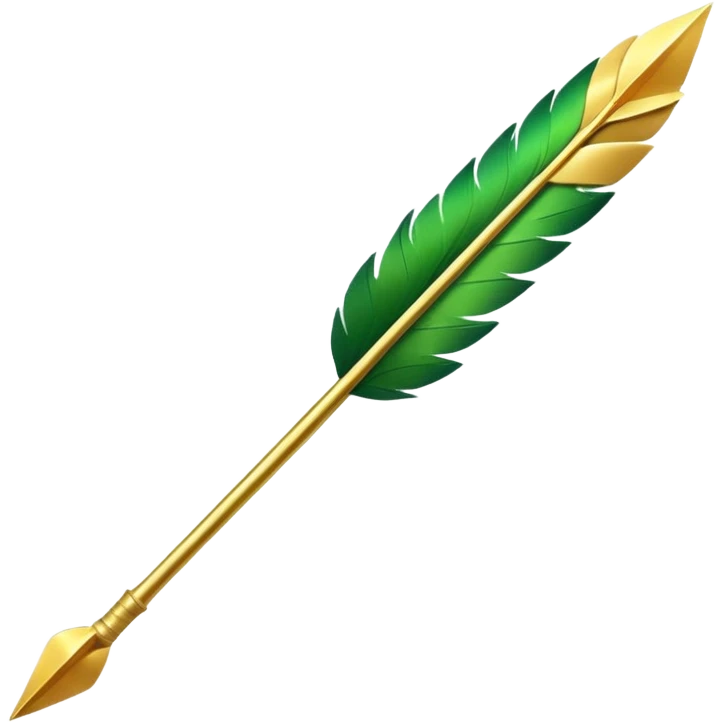 arrow in golden and green colours emoji