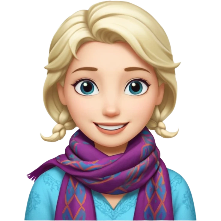 elsa with patterned scarf emoji
