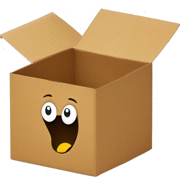 Surprise Box made from cardboard with a questionmark emoji