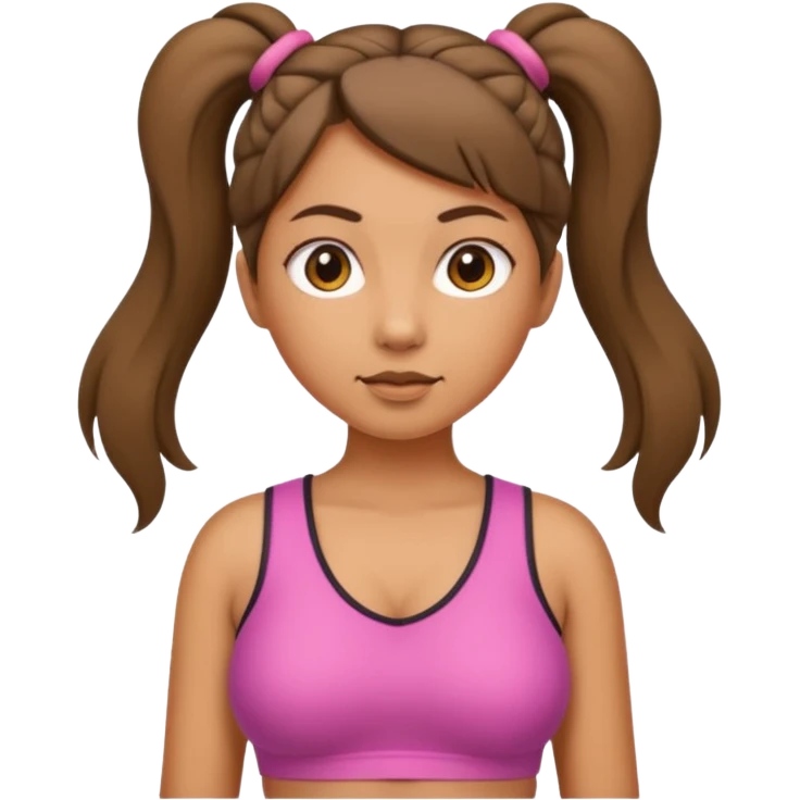 Her hair is in pigtails and her pubic hair is a thick triangle.  She has wide hips emoji