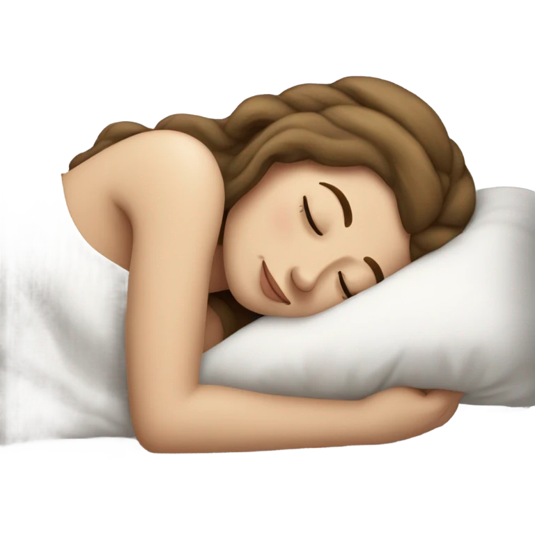 White girl sleeping In bed  emoji