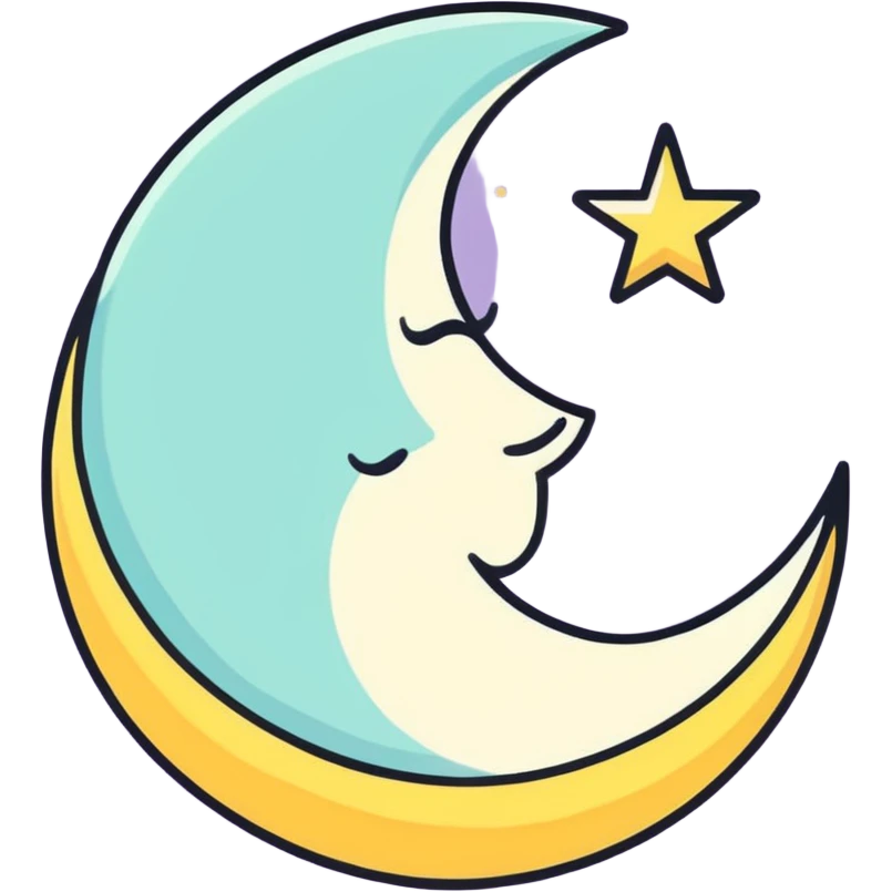 Vintage sparkle moon emoji