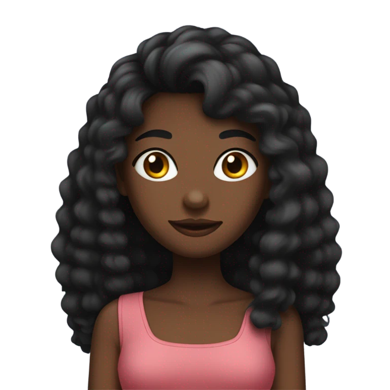 Fille noire avec une perruque  emoji