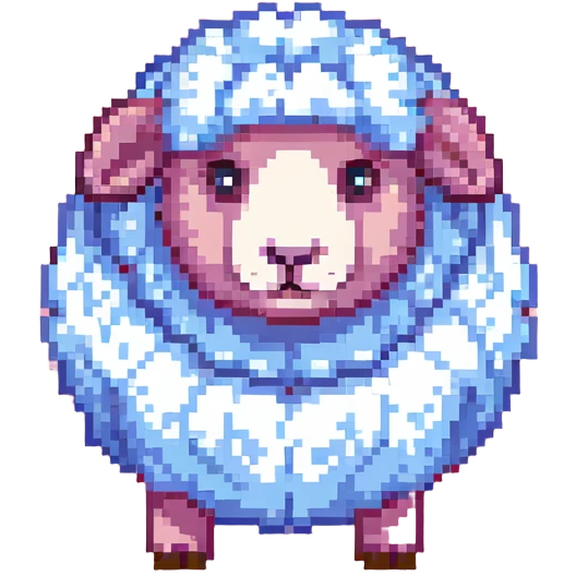 cute fluffy pink sheep emoji