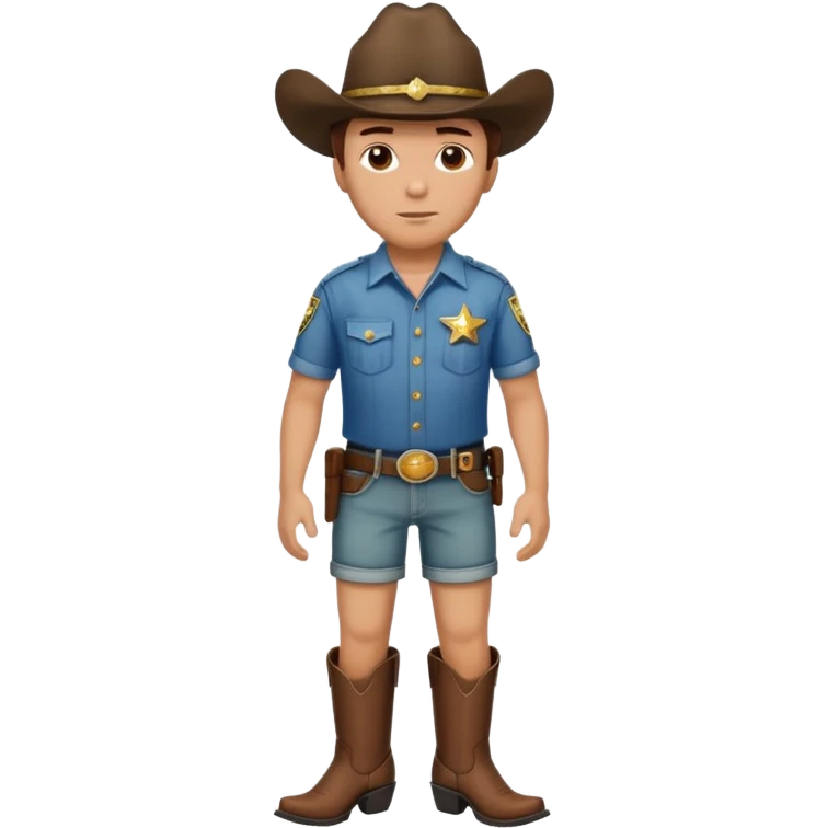 sheriff with shorts and cowboy boots emoji