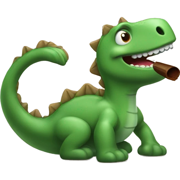 Dinasour drinking coffe emoji
