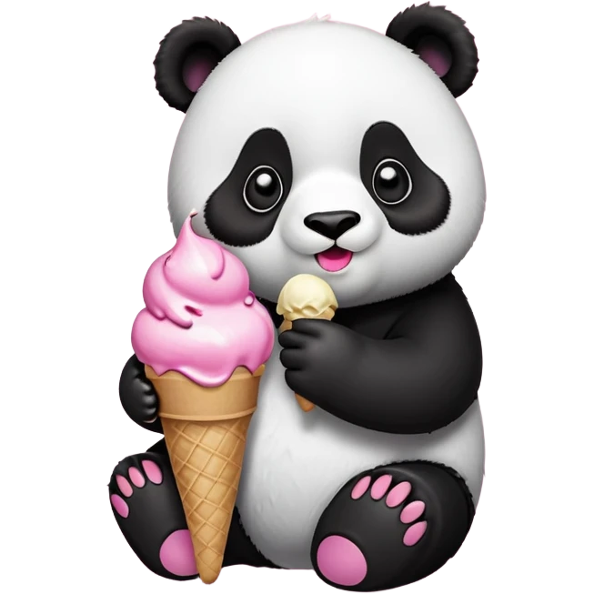 Panda eating ice cream emoji