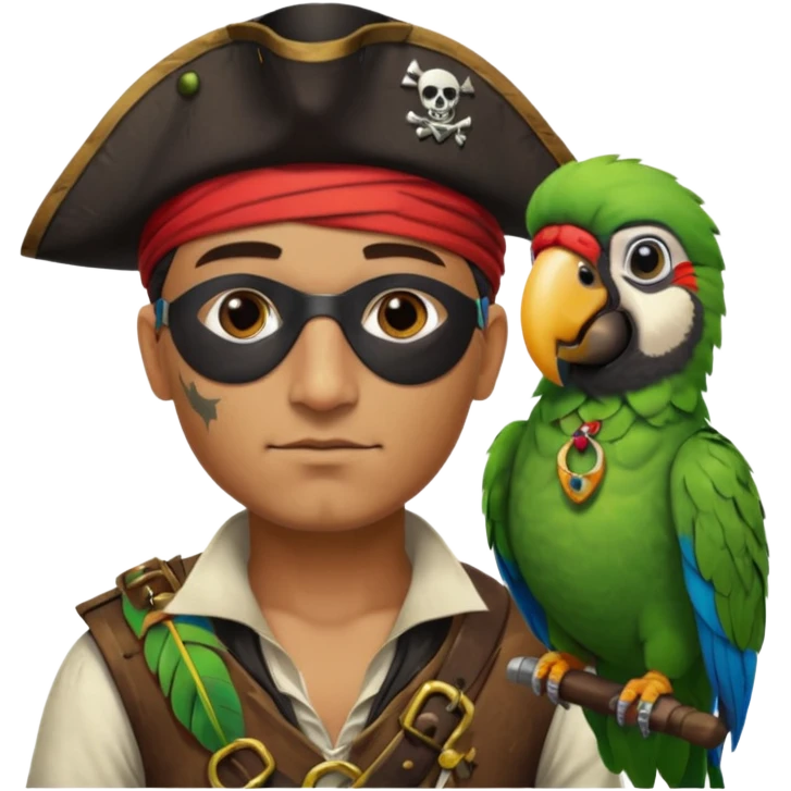 pirate and parrot emoji