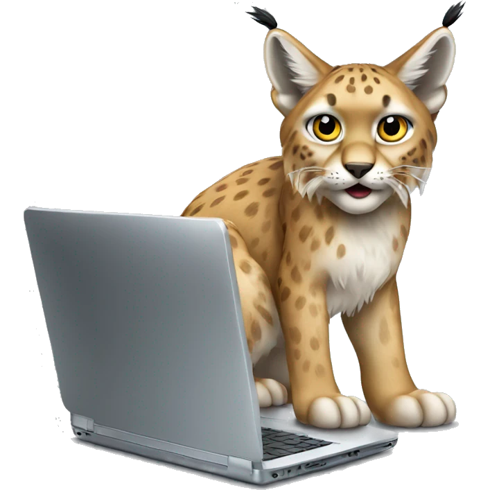 A lynx with a laptop emoji