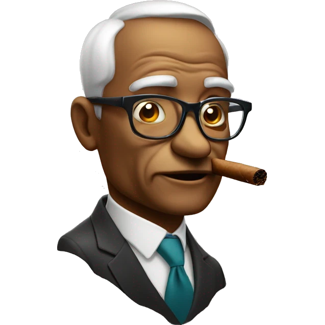 Old shimpanze with glasses! Completely bold smoking a cigar emoji