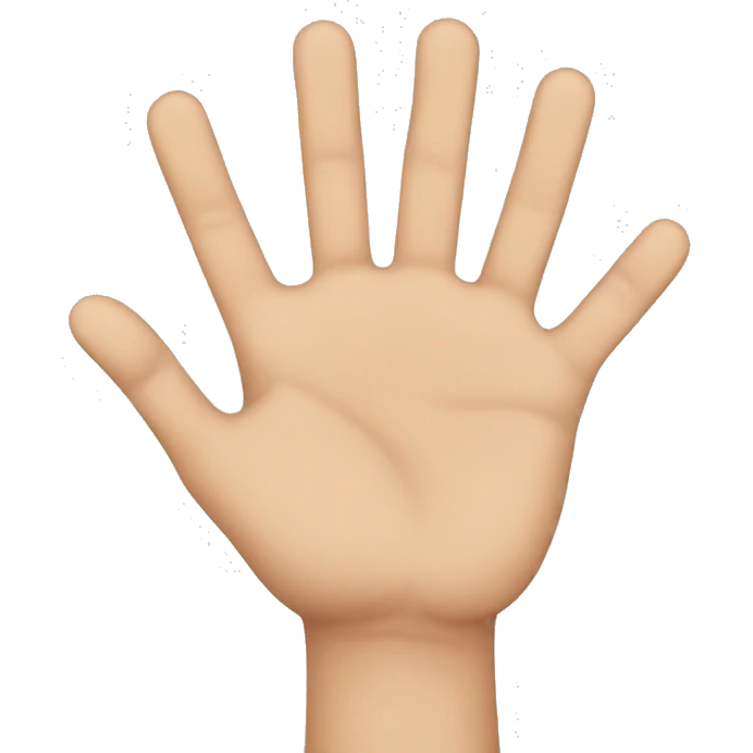 Hand hold up three fingers using middle, index, and thumb fingers emoji