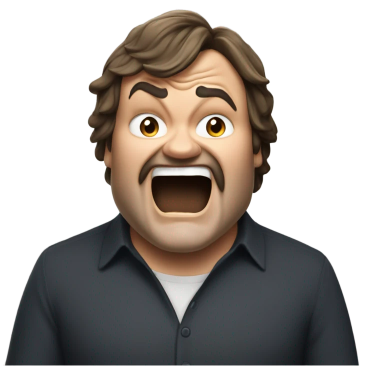 Jack black emphatically talking loudly emoji