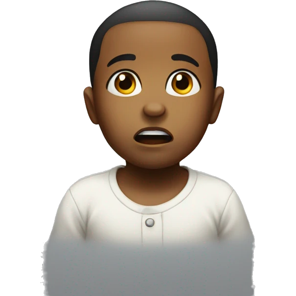 the baby is afraid of people emoji