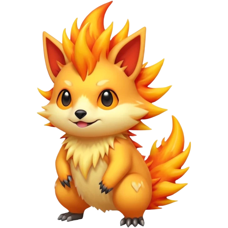 Cool cute edgy kawaii Quilava-animal-creature-hybrid full body emoji