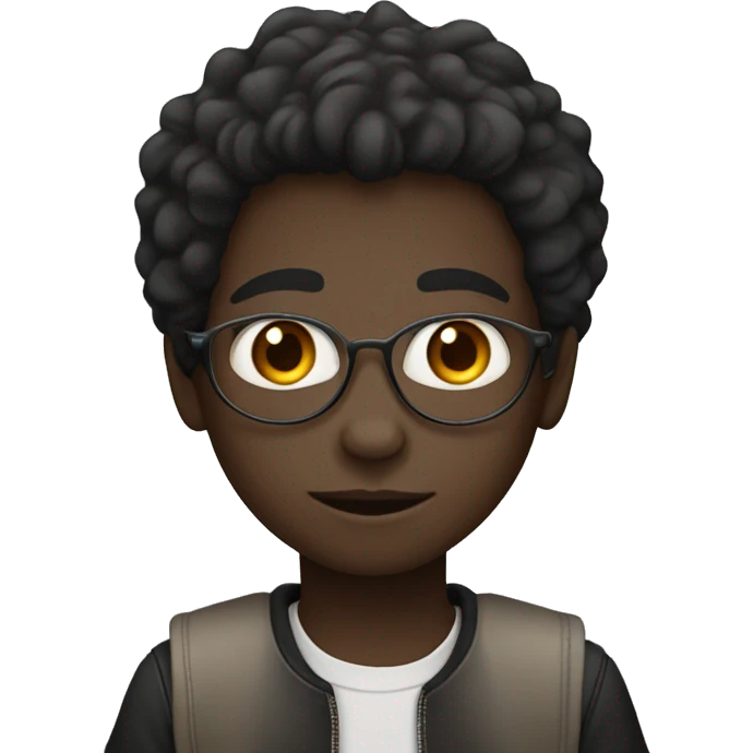 An african boy sitting in front of the hp laptop with fair skin color and a decent hairstyle  emoji