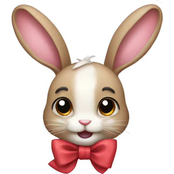 Bunny with bows emoji
