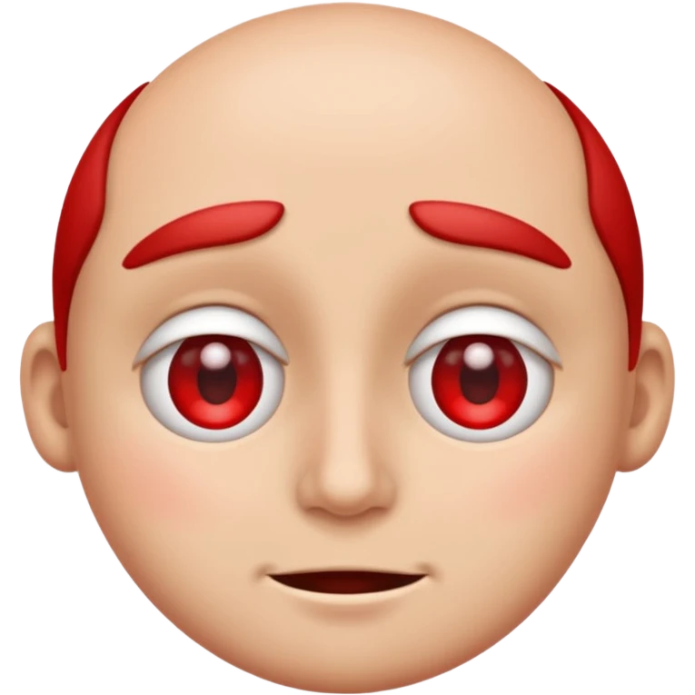 Crea un emoji kn los ojos ojos rojos, achinados emoji