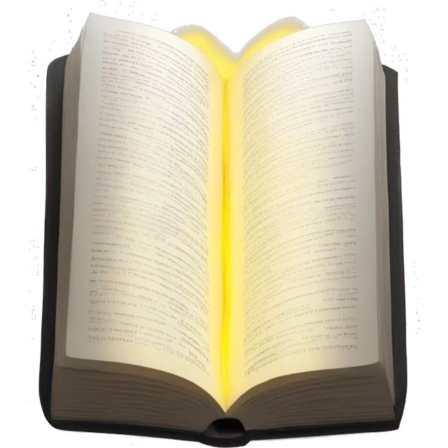 Black cover open book with light coming out emoji