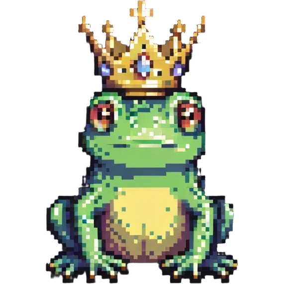 tiny crowned frog emoji