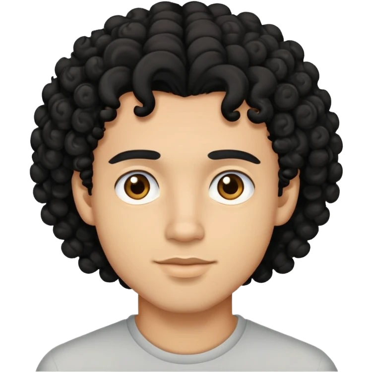 Some light skin guy with curly black hair emoji