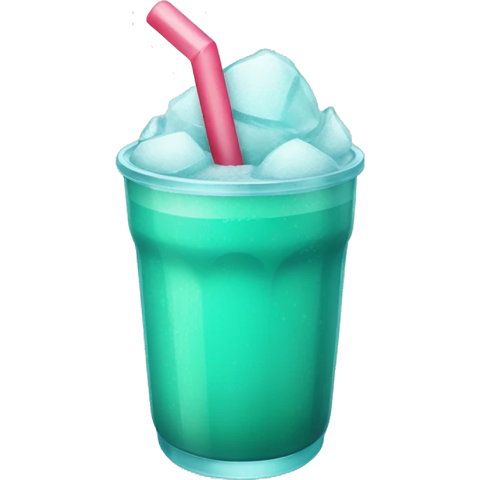 teal green slushy with ice emoji