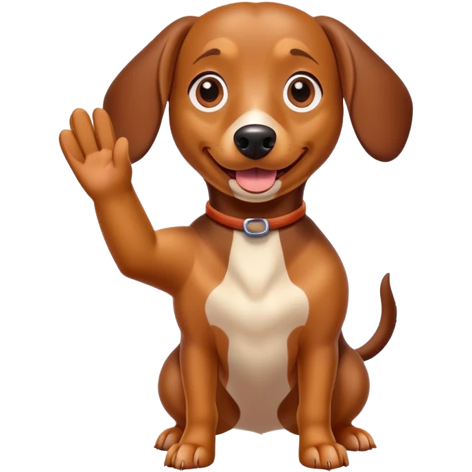 Weenie dog waving  emoji