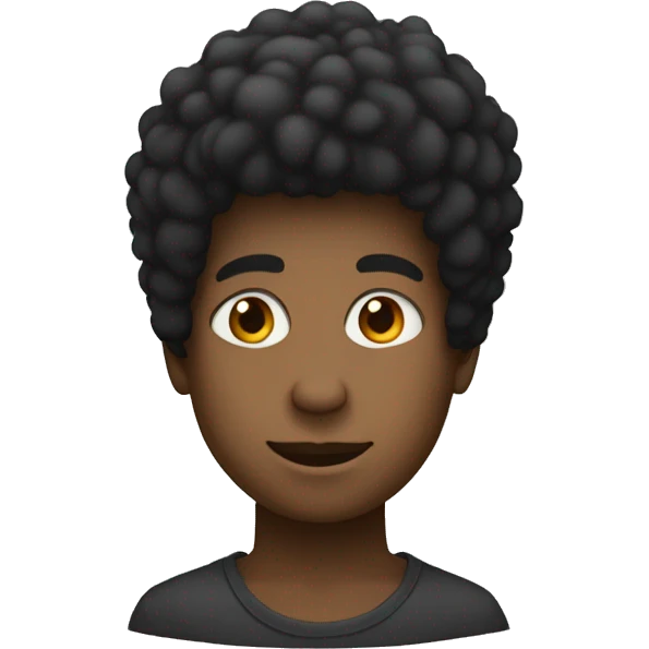 Tete d'un garçon noir avec un afro emoji