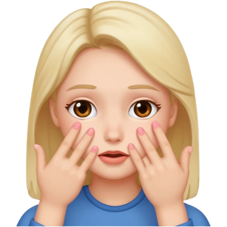 blushing with fingers emoji