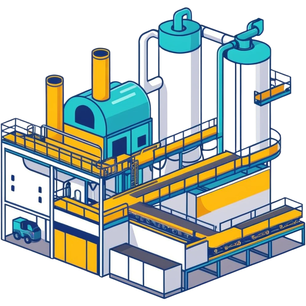 manufacturing plant with conveyor belts emoji