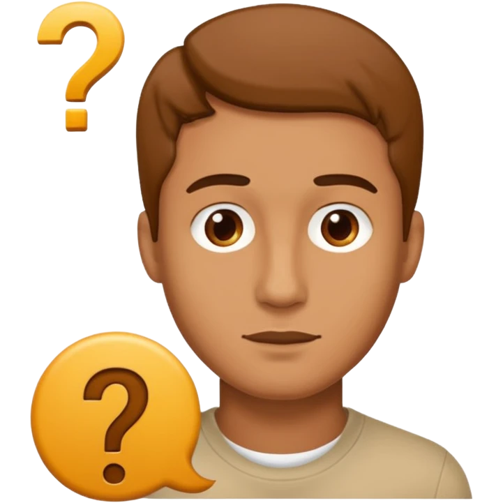 face of a man with a question mark emoji