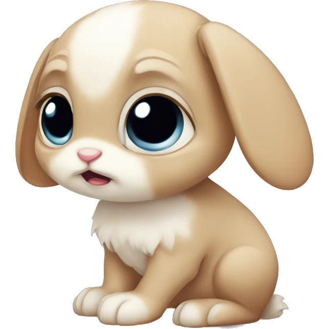 Anxious baby rabbit sad big eyes emoji