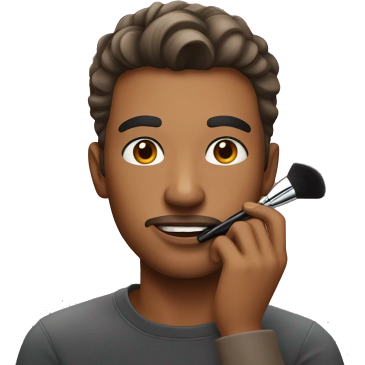 guy doing his makeup emoji