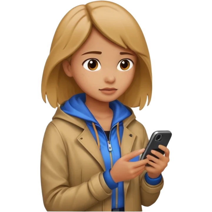 Rainy day girl on her phone emoji
