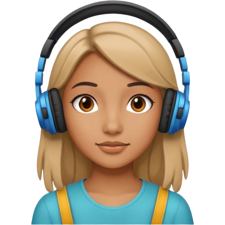 Girl with headphones  emoji