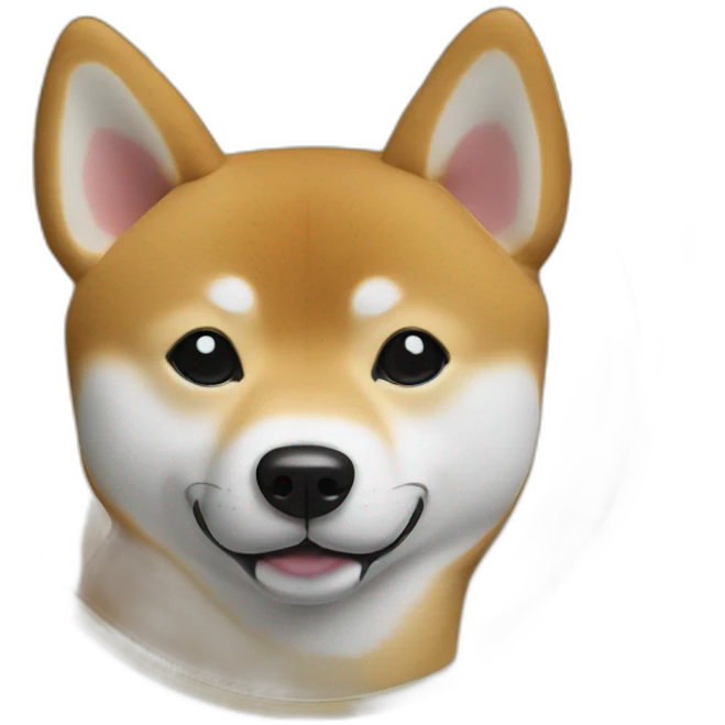shiba dog on a gold coin frontview   emoji