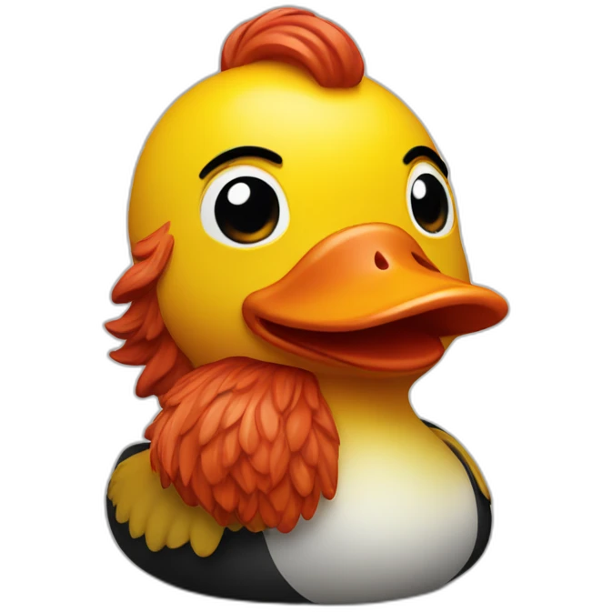 Rubber duck with red beard emoji