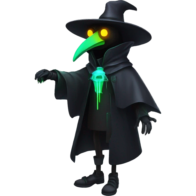 plague doctor with neon elements emoji