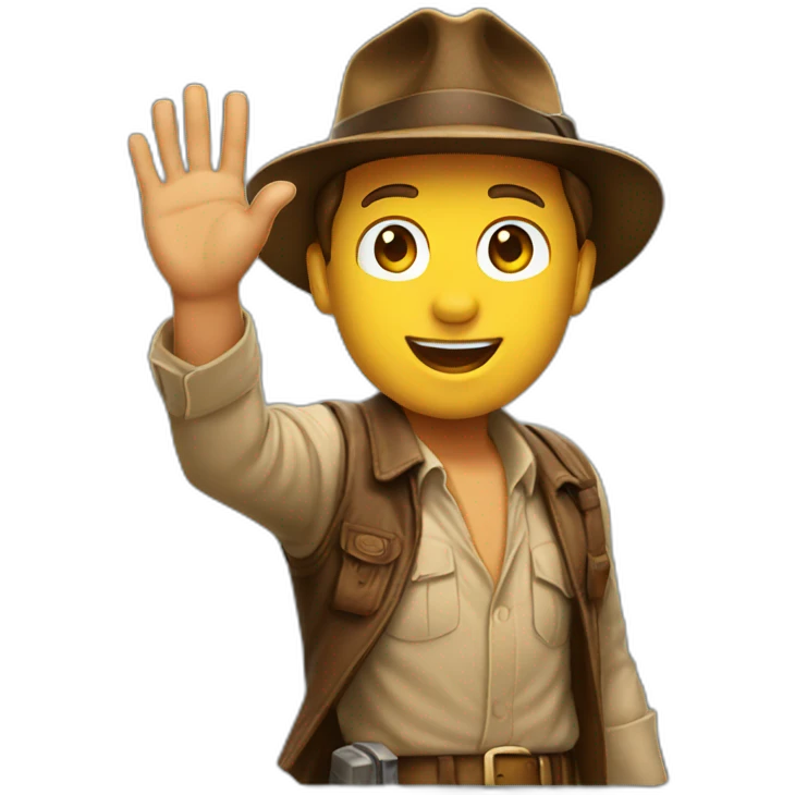 Indiana Jones waving emoji