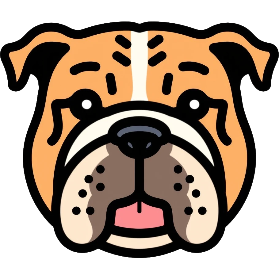 bulldog face with wrinkles emoji