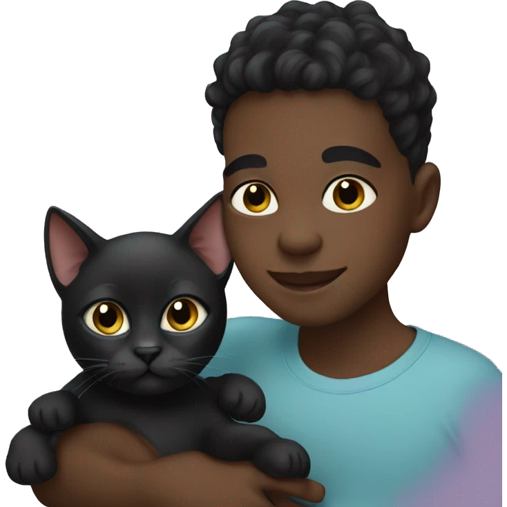 Black cat with a babyboy emoji