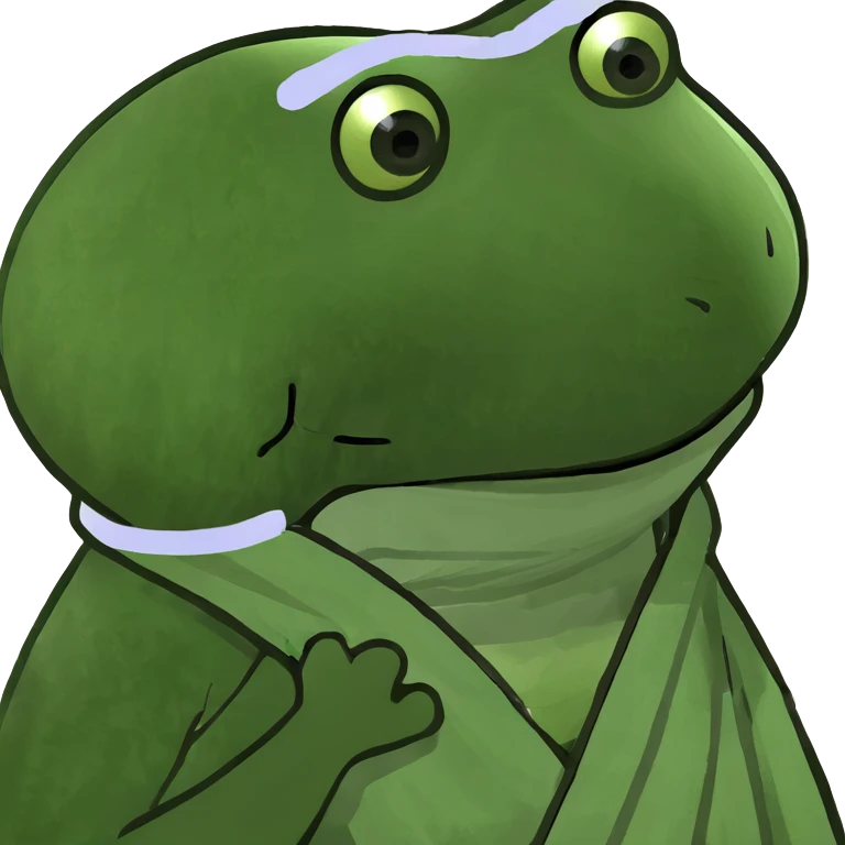 Lady frog with a towel wrapped around their head and in a robe emoji