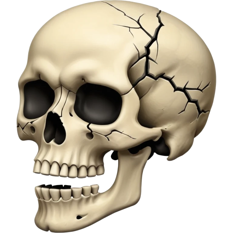 caution skull, black color, bone behind the skull emoji