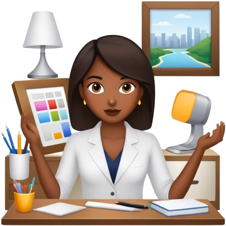 interior designer with darker skin emoji
