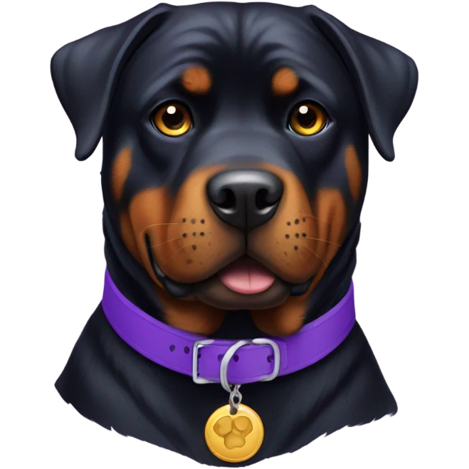  Rottweiler with a purple collar  emoji