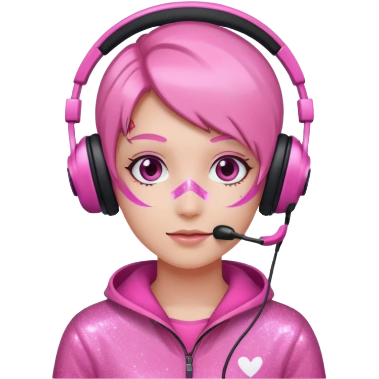 control gamer glitter pink emoji