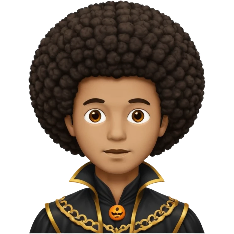 afro halloween man emoji