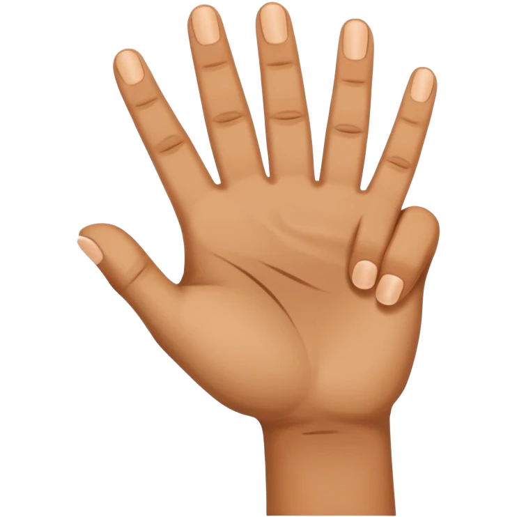 yvl hand sign with index middle and thumb finger raised and all other fingers down emoji