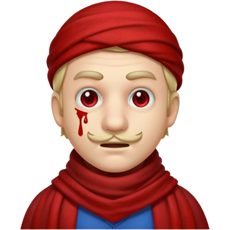 mario blood scarf on his face emoji
