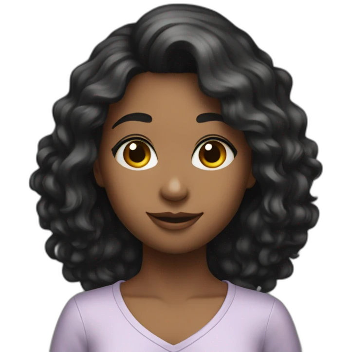 Giving gift to a dark haired girl emoji