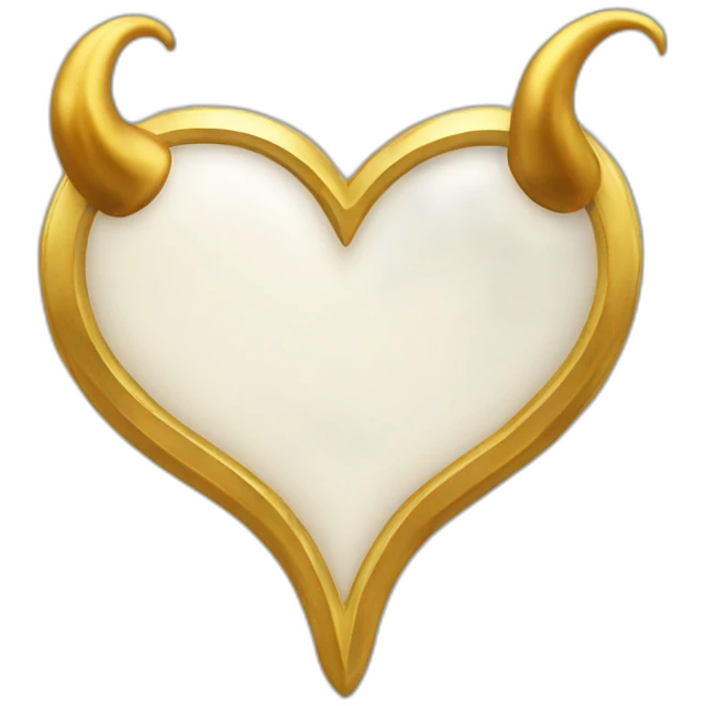 Gold heart frame with horns and tail emoji